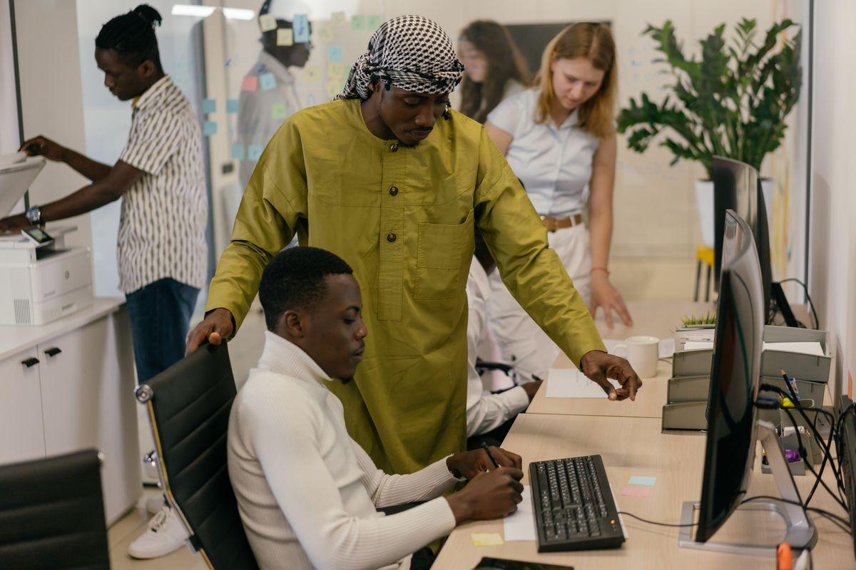 Multicultural marketing specialists working together at thesecureworks