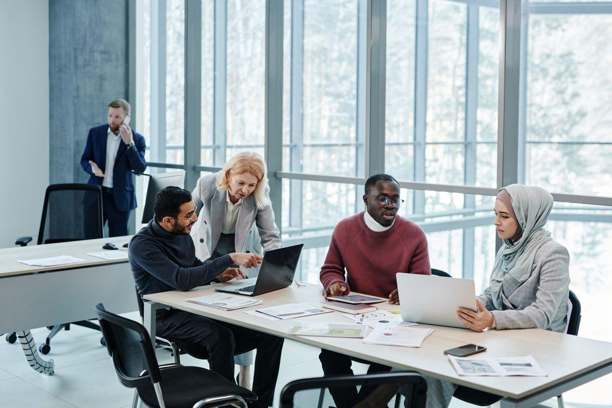 Team members reviewing campaign results during a strategy session